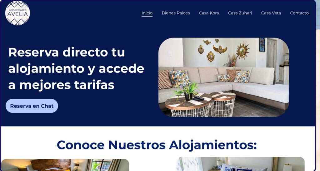 Avelia - sitio web de reservas